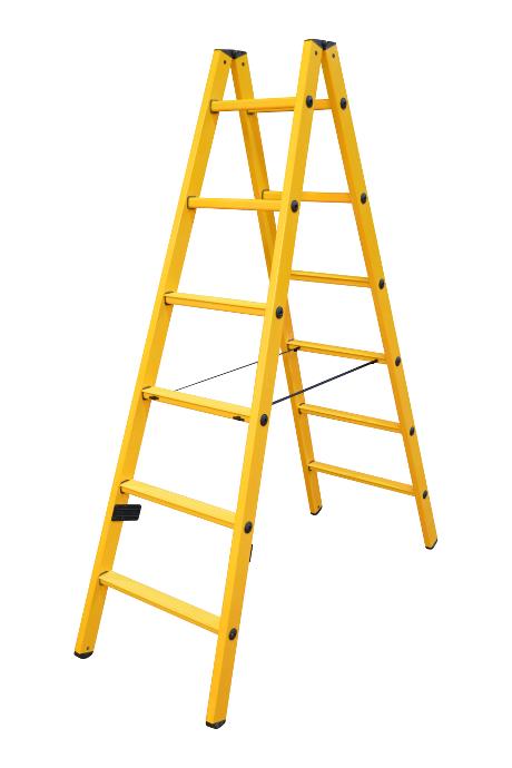 Twin step ladder made of fibreglass 2 x 6 rungs
