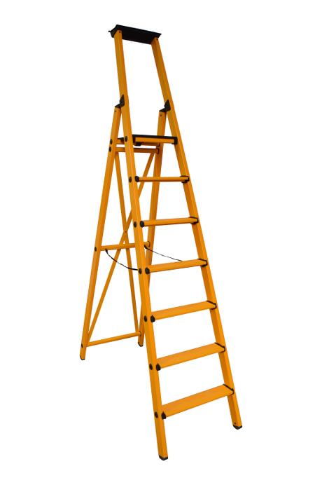Front step ladder made of fibreglass 7 rungs