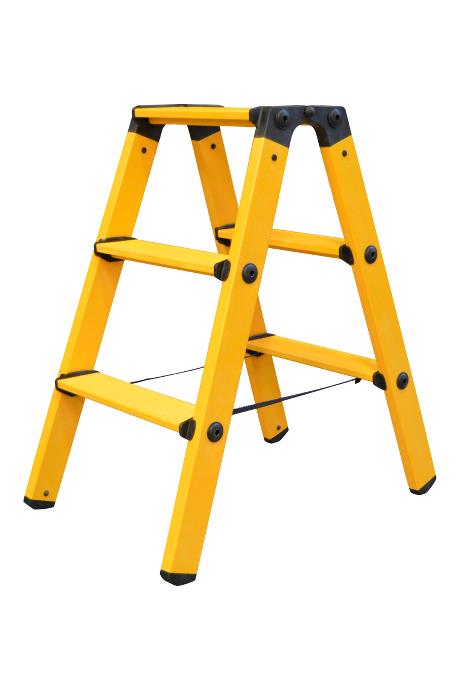 Twin step ladder made of fibreglass 2 x 3 rungs