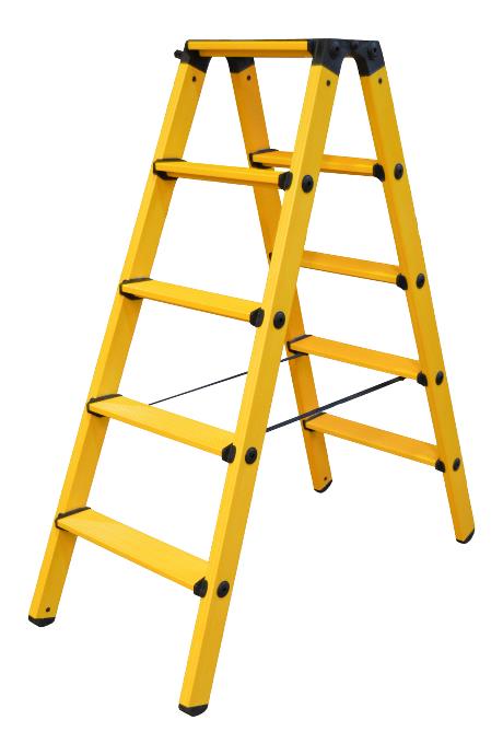 Twin step ladder made of fibreglass 2 x 4 rungs