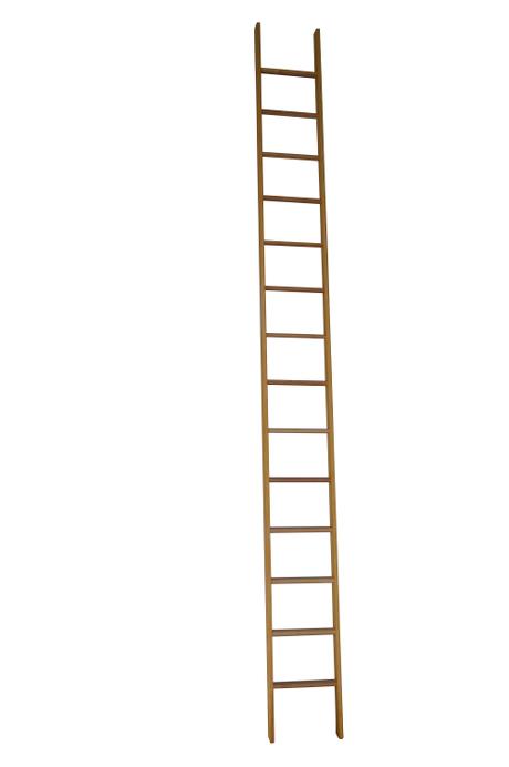 Single ladder, 14 rungs: Laminated stiles - 50 mm Ergo-rungs made of ash - Impregnated to prevent rot and fungus - Outer width: 41 cm.