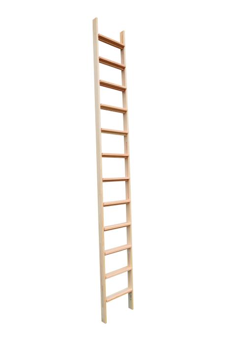 Loft stairs / Loft ladder 12 rungs vertical: Loft stairs have wider rungs and a shorter distance between the rungs. Outer width 425 mm - Inner width 385 mm.