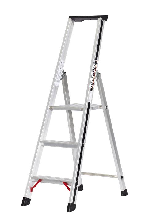 Front step ladder with tray, 3 rungs and 60 cm hanger - PRO
