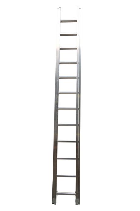 2-section extension ladder 14+14 rungs, Work - The Work ladder is a combination of single, extension and combination ladder that is made of indestructible, corrosion-proof aluminium and specifically designed for professional users.